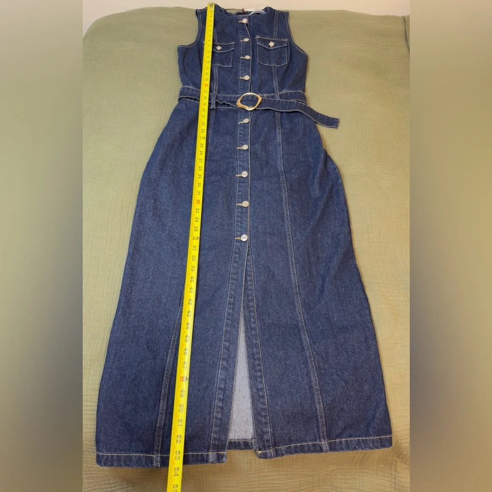 MICAS Denim Button-Front Maxi Dress Size Large New With Tag - Picture 3 of 8